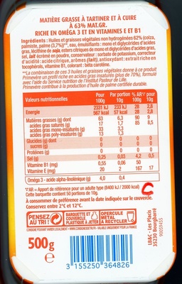 Primevère 63% MG (Tartine et Cuisson) - Ingredienti - fr