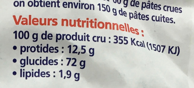 Papillons - Nutrition facts - fr