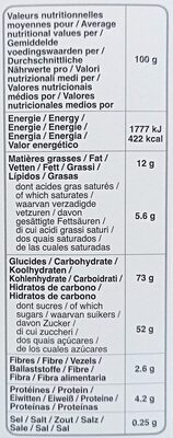Tartelettes framboise - Voedingswaarden - fr