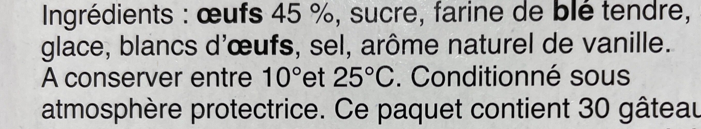 BISCUITS A LA CUILLERE - Ingredientes - fr