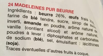 La Madeleine Pur beurre - Format familial - Ingrediënten - fr