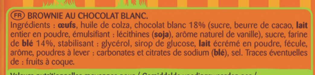 Le brownie à la française - chocolat blanc - Ingrédients