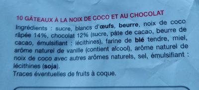 Fondants noix de coco chocolat - Ingredients - fr