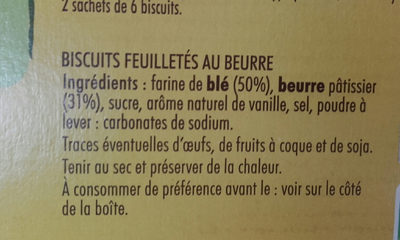 PALMIER AU BEURRE - Ingredients - fr