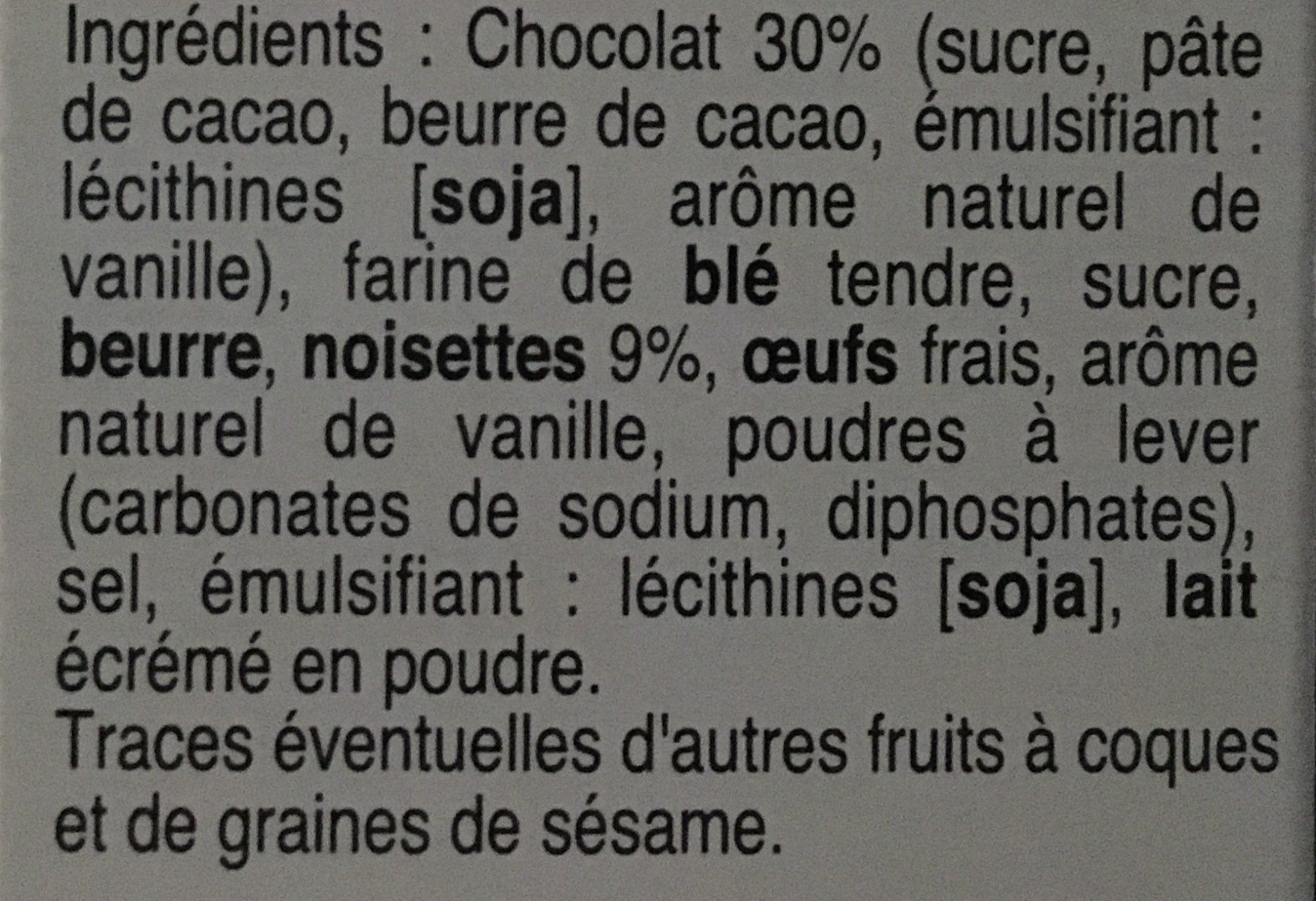 Cookies - Ingredients - fr