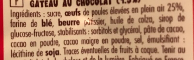 Brownies chocolat - Ingredients - fr