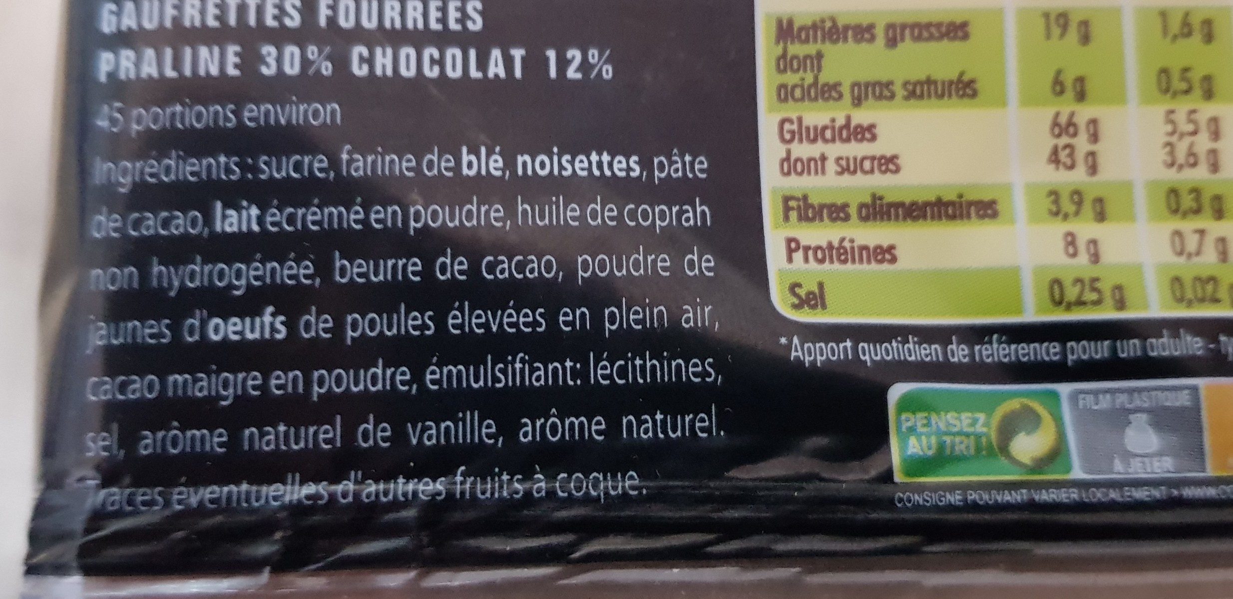 Michelettes - Ingredients - fr
