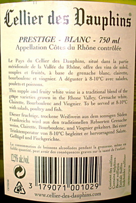 Côtes du Rhône Prestige - Ingredients - fr