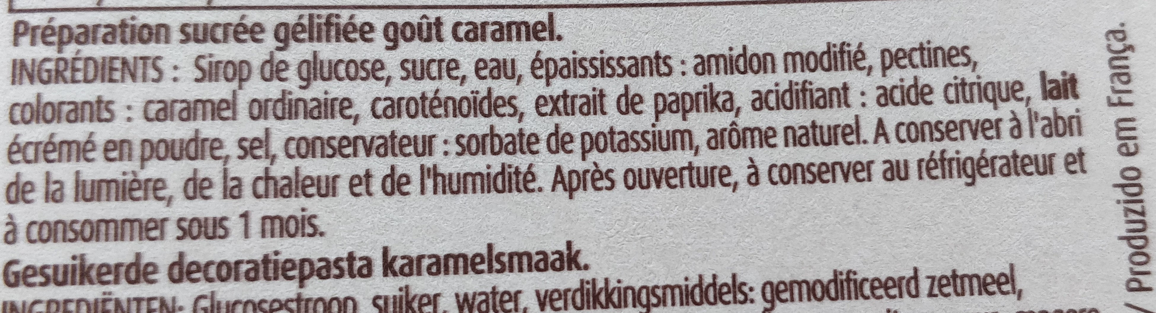 Crayon pâtissier Goût Caramel - Ingrédients