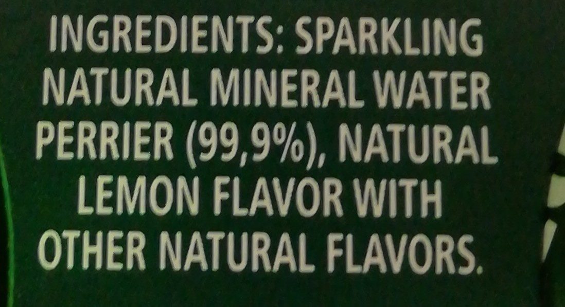 Perrier Water Lemon - Ingrédients