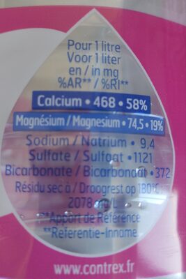 CONTREX eau minérale naturelle 1L - Ingrédients