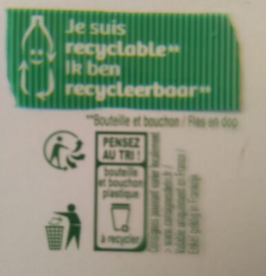 Eau minérale naturelle - Instruction de recyclage et/ou informations d'emballage