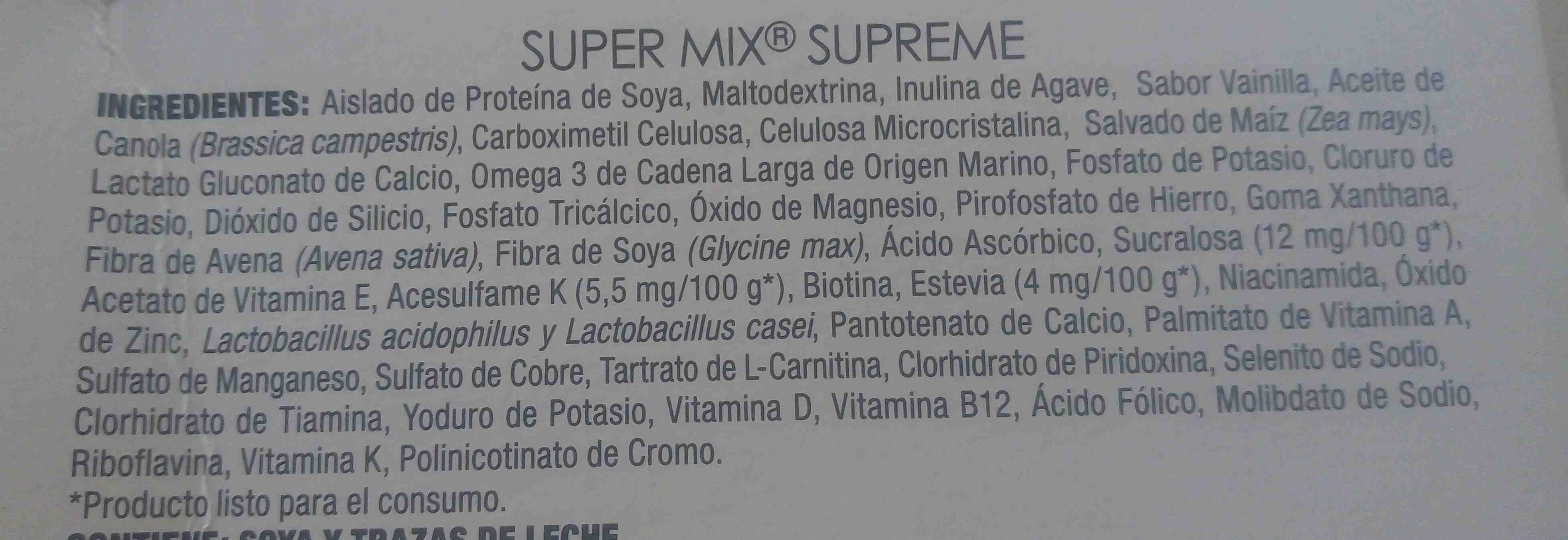 Super mix vainilla Omnilife - Ingredients