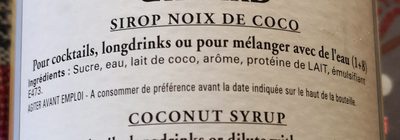 Giffard - Coconut Syrup - Ingredients - fr