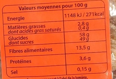 Figues sèches - Nutrition facts - fr