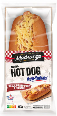 Mon hot-dog New Yorkais knack, pulled pork & Cheddar - Produit