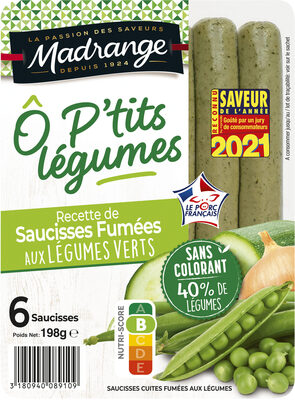 Recette de saucisses fumées aux légumes verts Ô P’tits Légumes - Product - fr