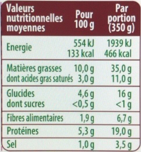 Choucroute garnie d’Alsace VPF VBF 700g - Nutrition facts - fr