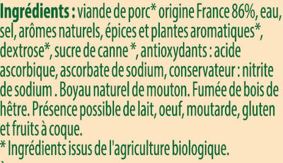 Knacks d’Alsace Bio Stoeffler - Ingredientes - fr