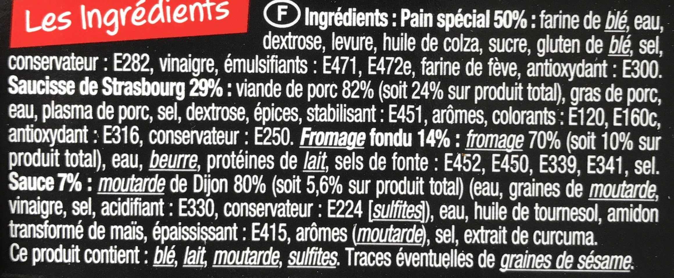 2 Hot Dogs saveur moutarde - Ingredients - fr