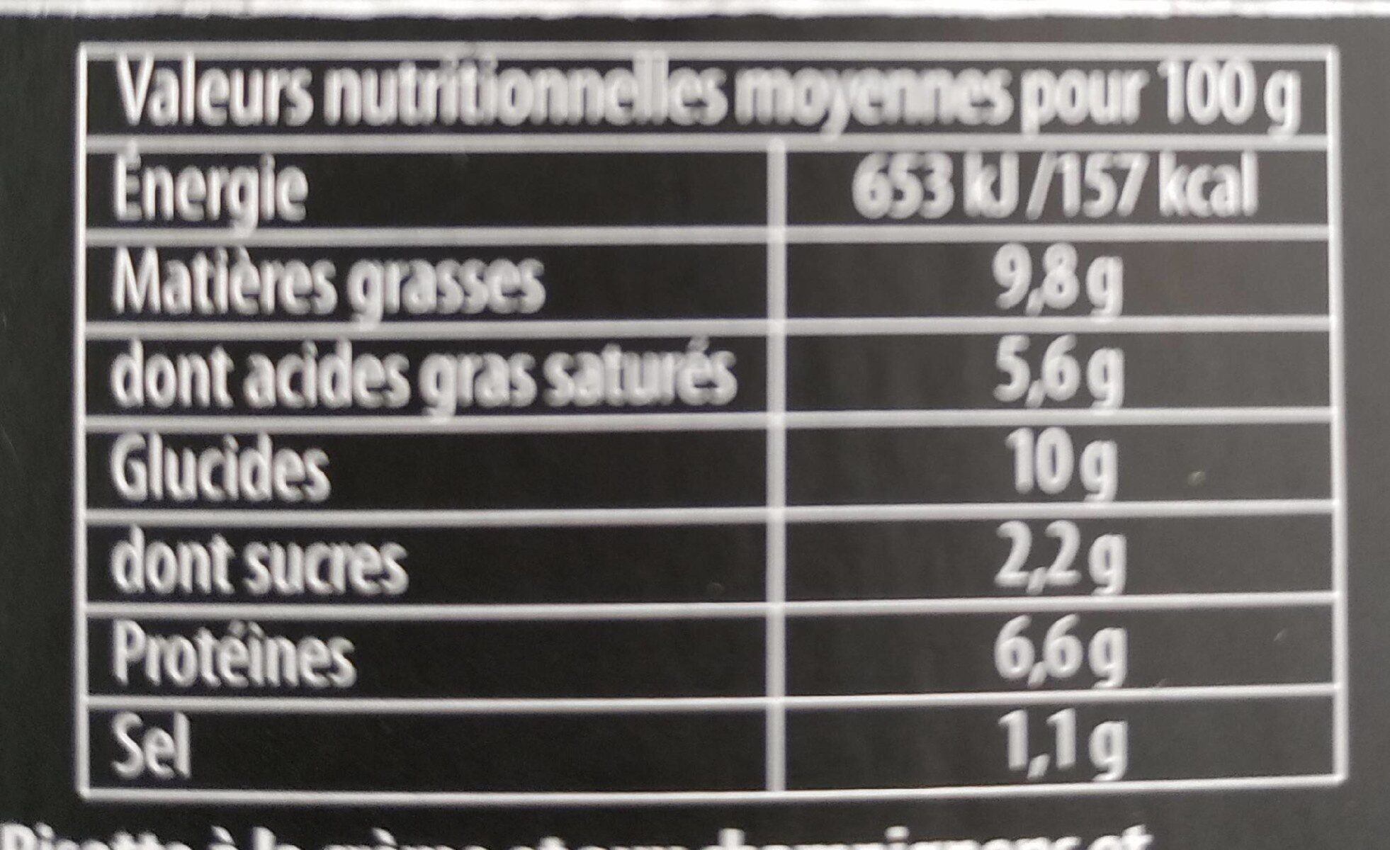 Filets de poulet & risotto cremeux de champignons - Nutrition facts - fr