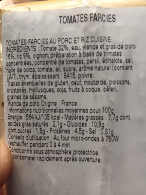 Tomates farcies - Ingrediënten - fr
