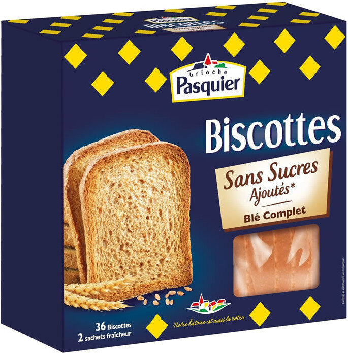 Biscottes Sans sucres ajoutés Blé complet - Produit
