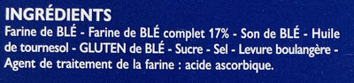 Tartines de Pain Blé Complet - Ingrédients