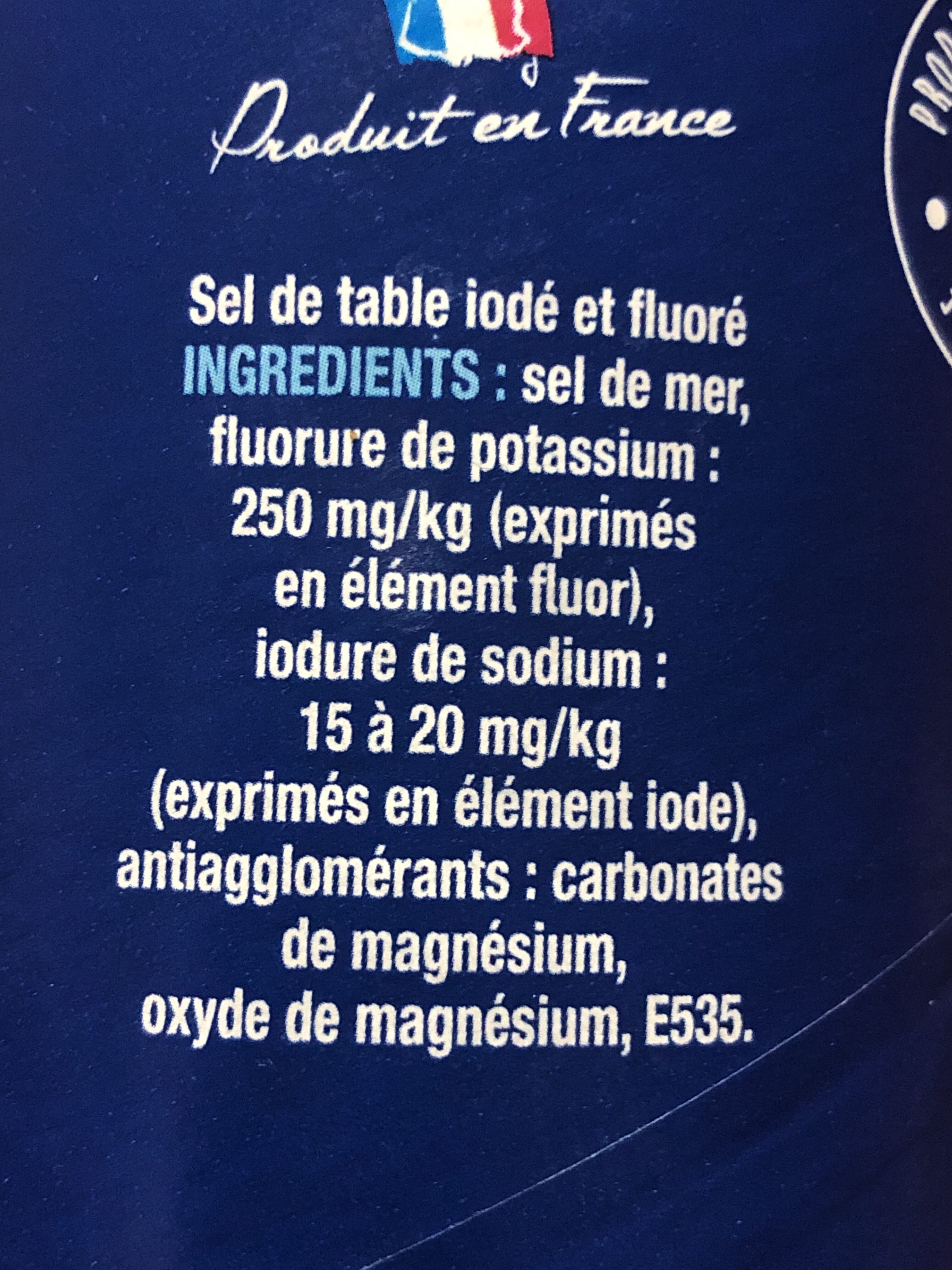 Sel fin iodé et fluoré - Ingredients - fr