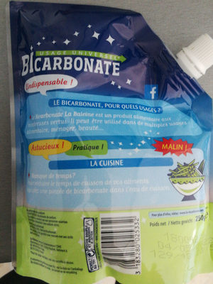 Bicarbonate alimentaire - Nutrition facts - fr