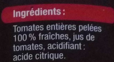Tomates entières pelées - Ingrédients