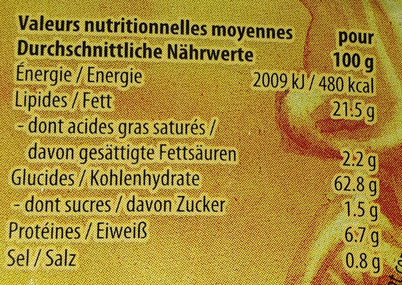 Chips'O maïs nature - Nährwertangaben - fr