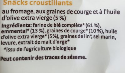 Snacks croustillants fromage - Ingrédients