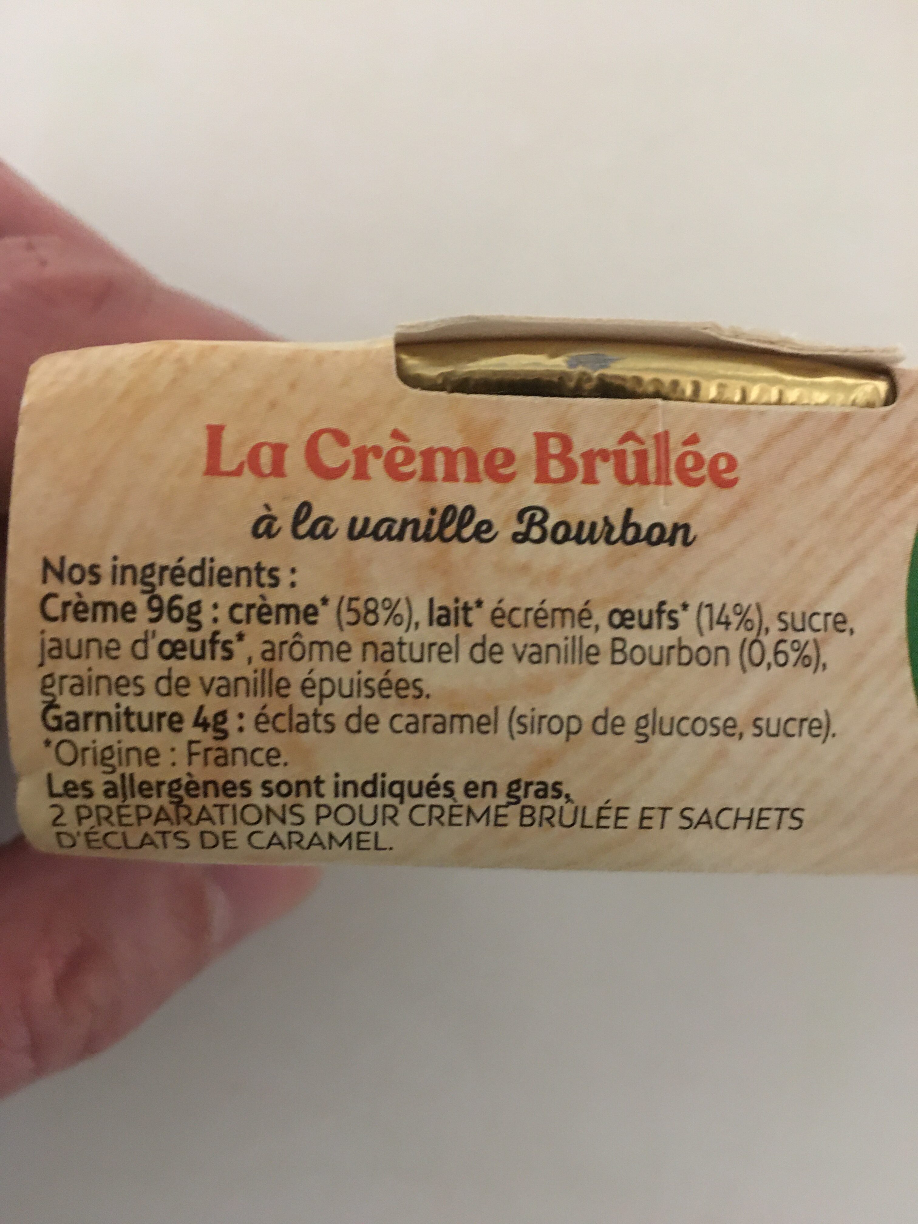 La Crème Brûlée - Voedingswaarden - fr