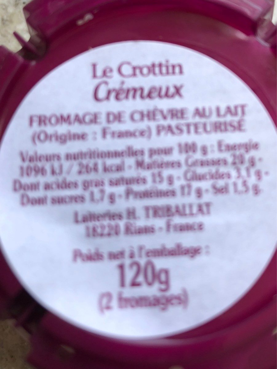 Le crottin - Ingredients - fr