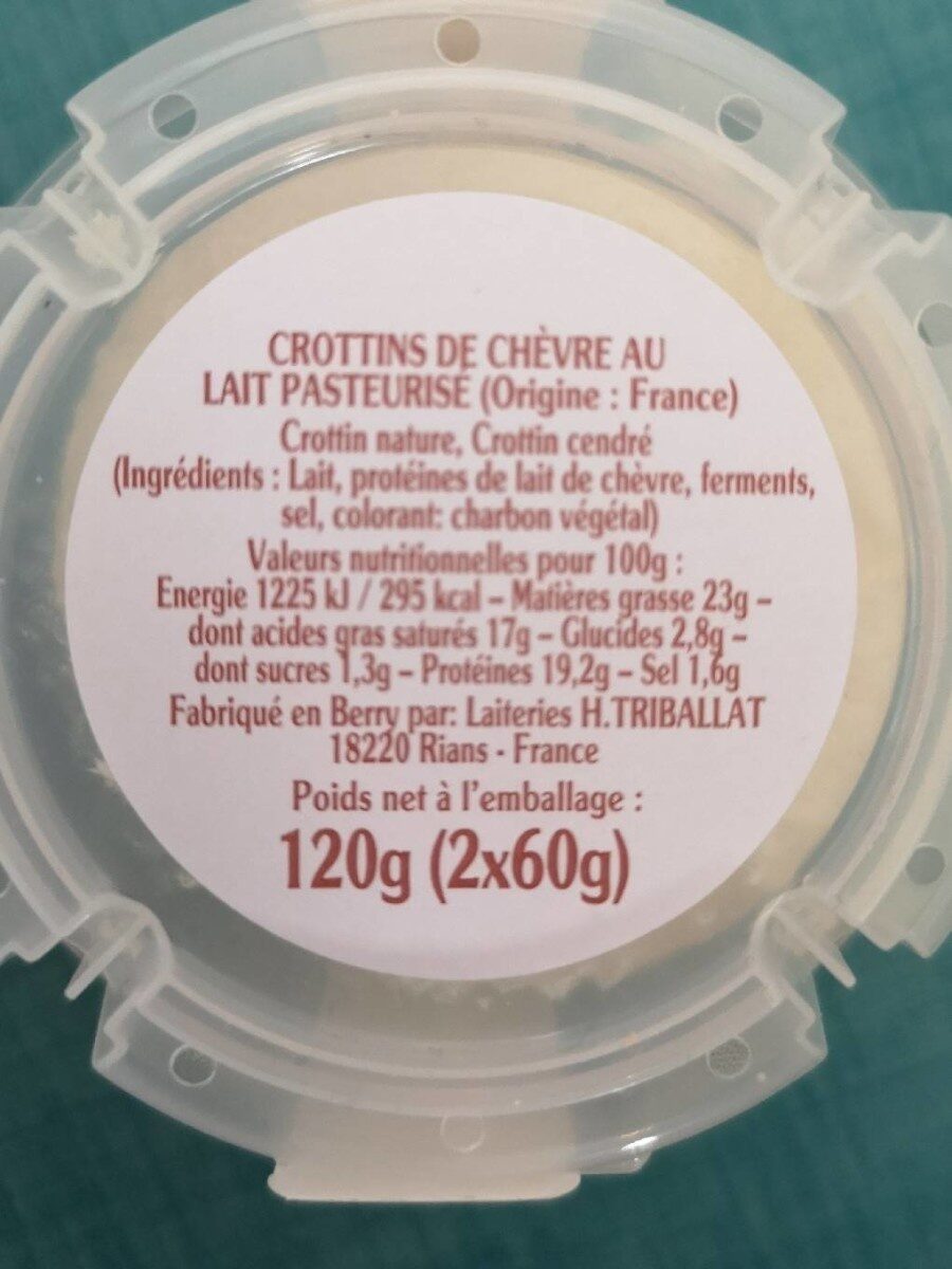 Les crottins de chèvre - Nutrition facts - fr