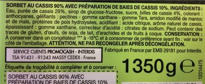 Sorbet cassis - Ingredients - fr