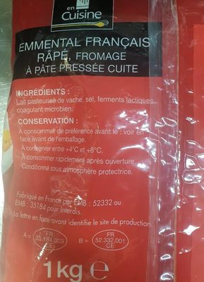 Emmental Français - Ingredients