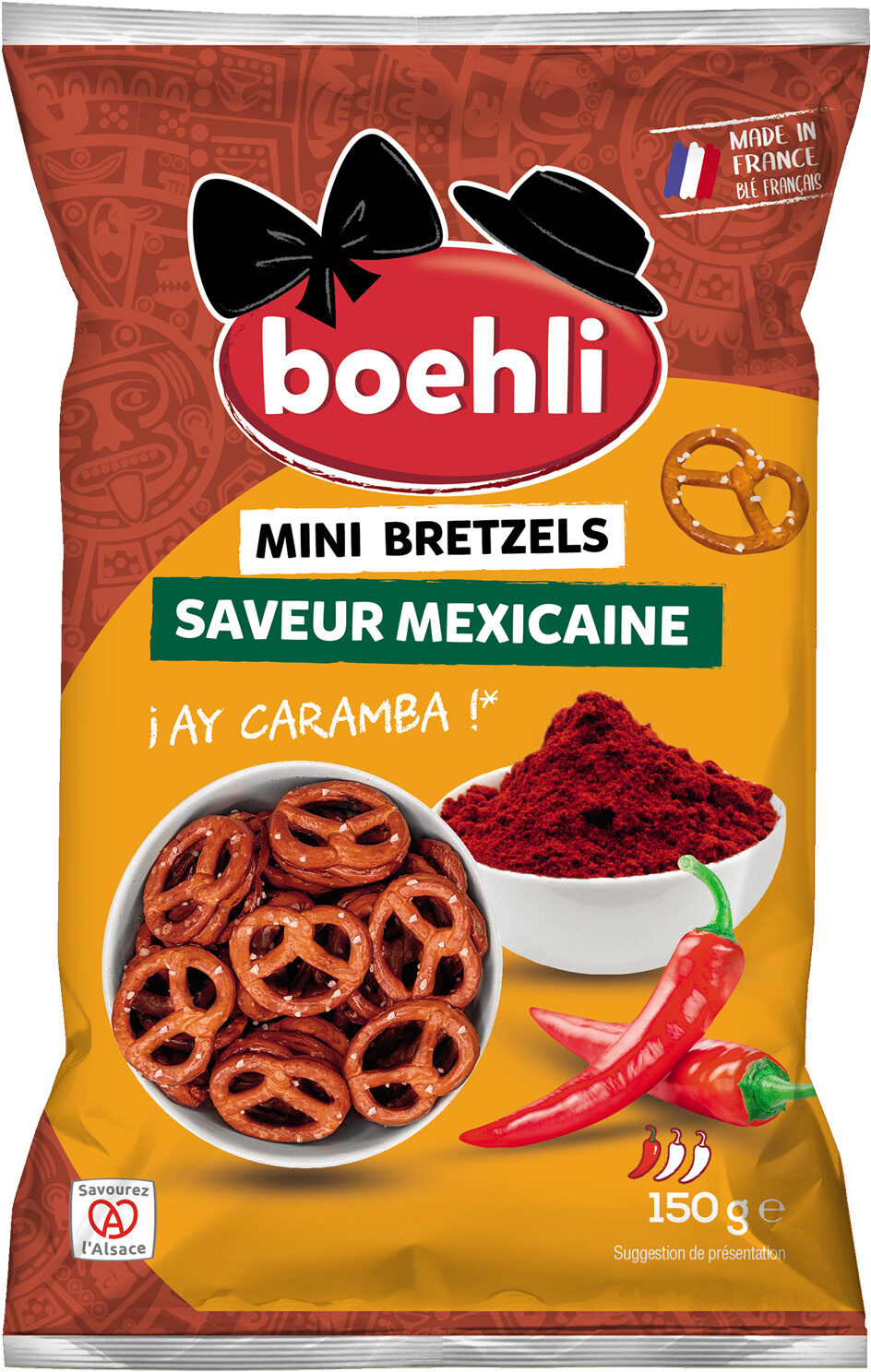 Sachet 150g mini bretzels saveur mexicaine - Produit