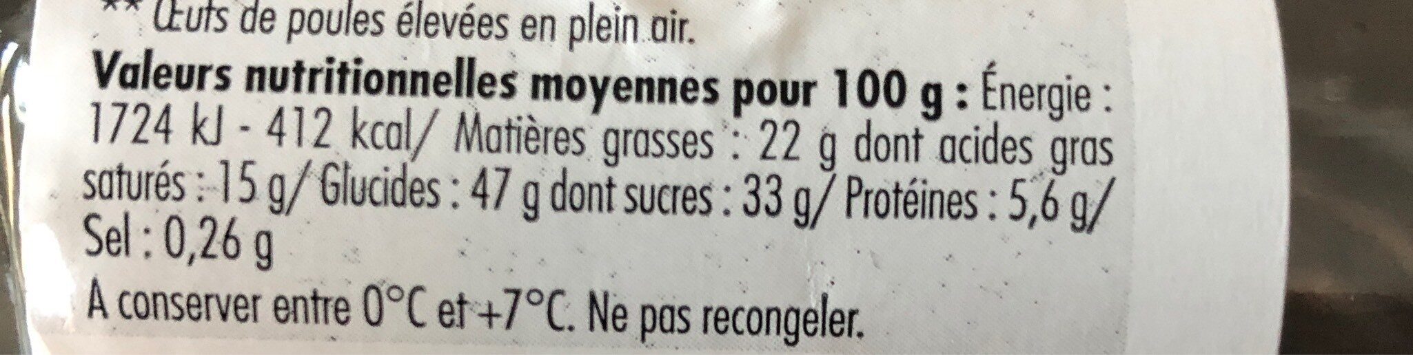 Tartelettes citron meringuées - Nutrition facts - fr