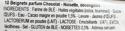 10 beignets parfum Chocolat-Noisette - Ingredienser - fr