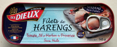 Filets de harengs (Tomate, Ail et Herbes de Provence, Sans Huile) - Producto - fr