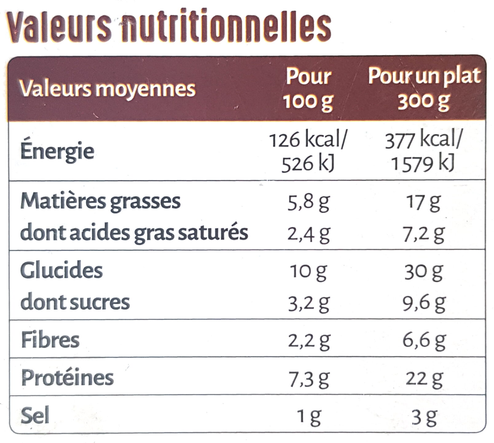 Lasagnes à la Bolognaise (Pur Bœuf) Bio - Nutrition facts - fr