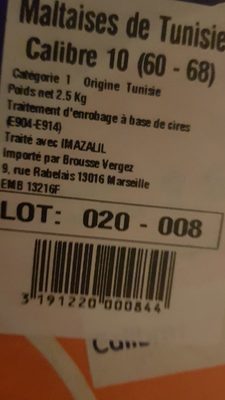 Oranges maltaises - Ingredients - fr