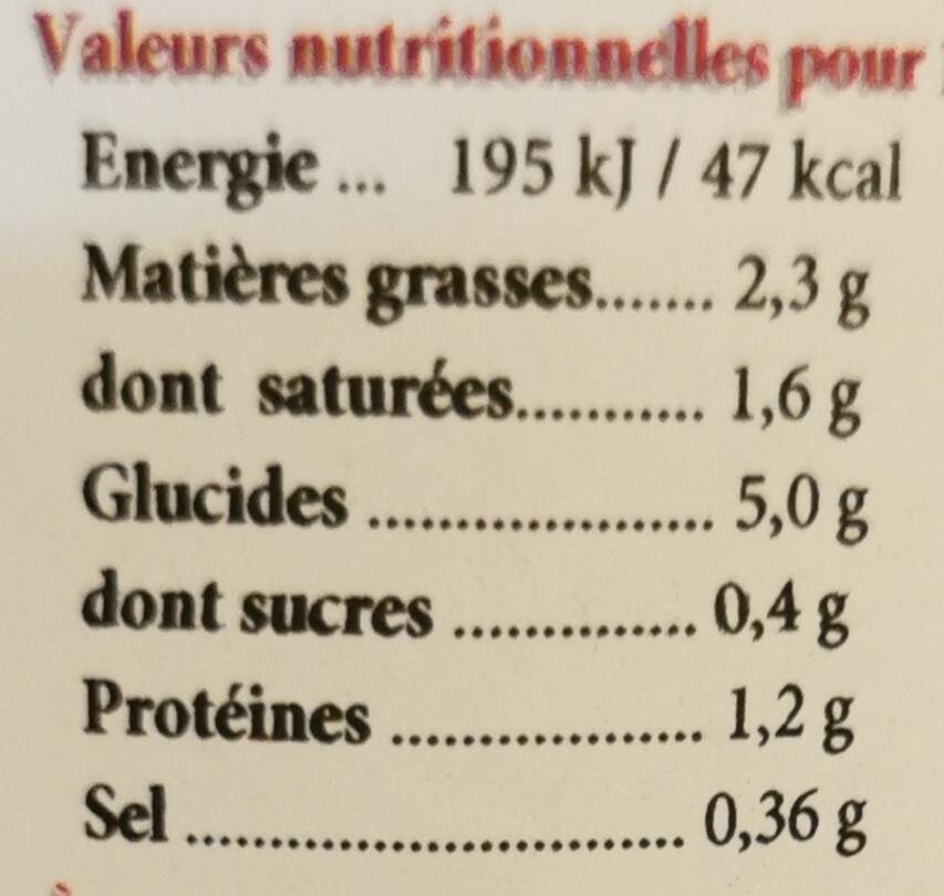 Velouté asperge - Nutrition facts - fr