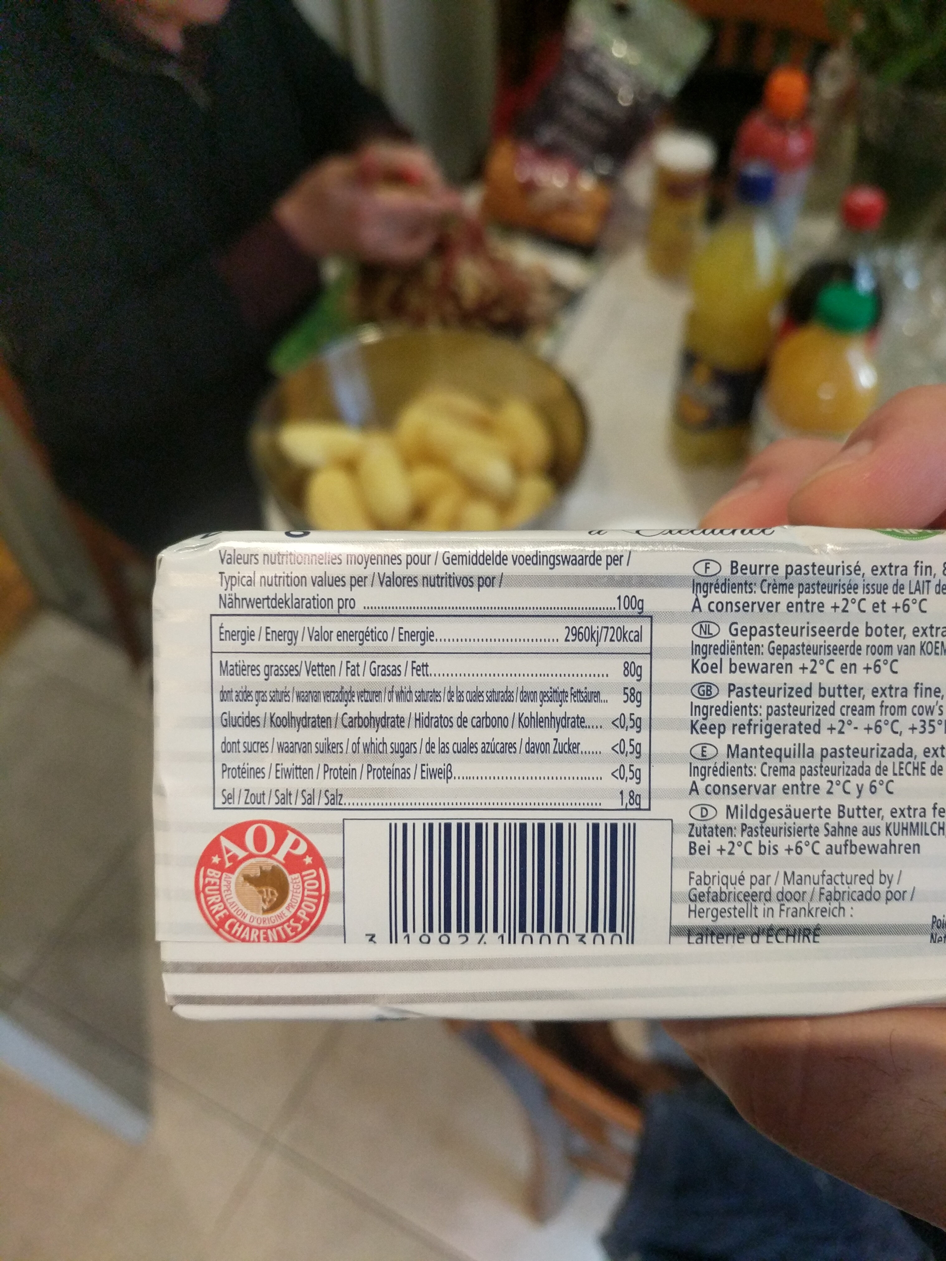 Demi-sel échiré - Le beurre de France - Nutrition facts