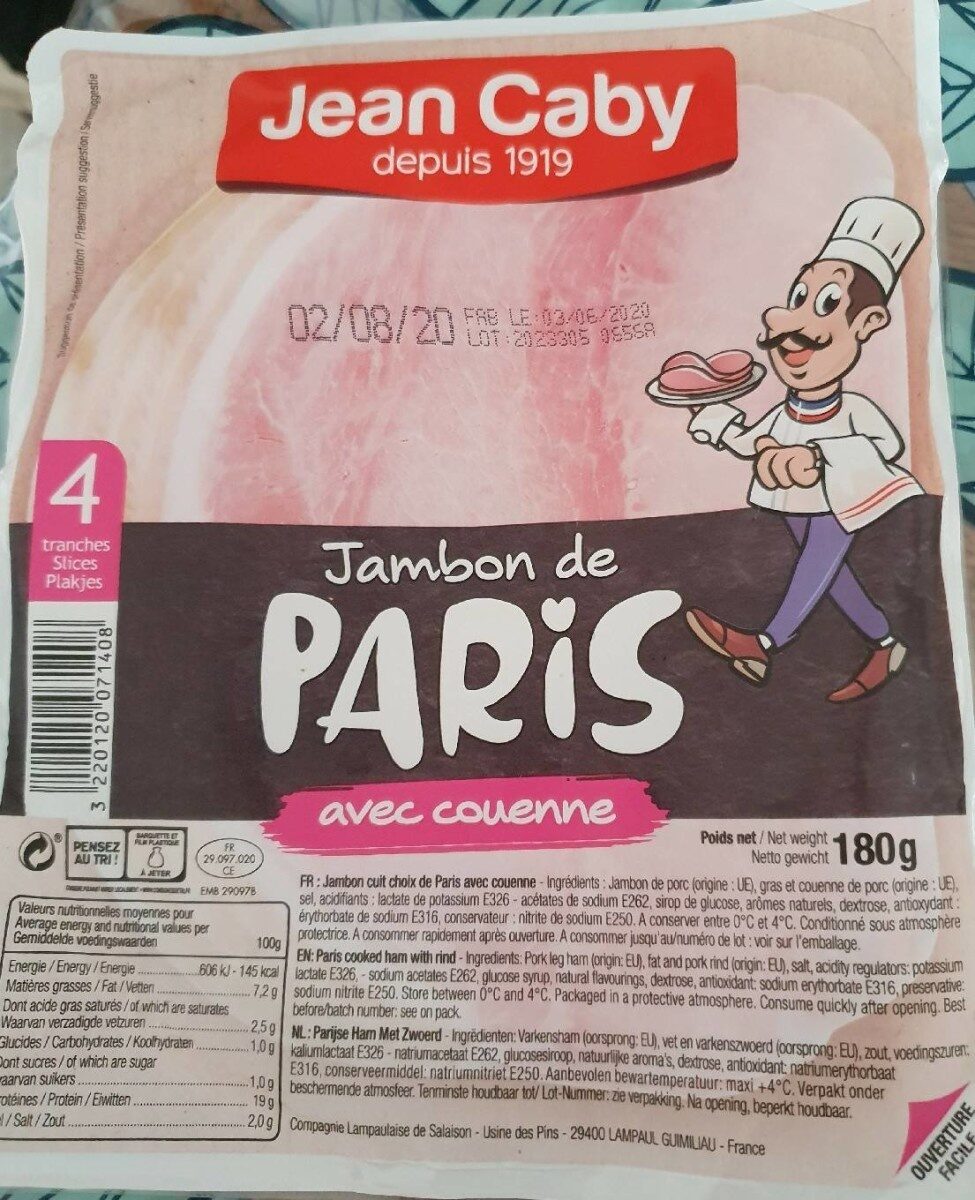 Jambon De Paris Ac 4 Tranche - Product - fr
