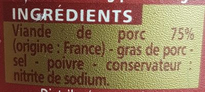 Véritables Rillettes du Mans - Ingrediënten - fr
