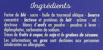 Langues de Chat - Ingredients - fr