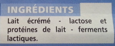 Yaourt nature 0% mat. gr - Ingredients - fr